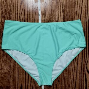 Shein Size 2X Aqua High-Waisted Bikini Bottoms